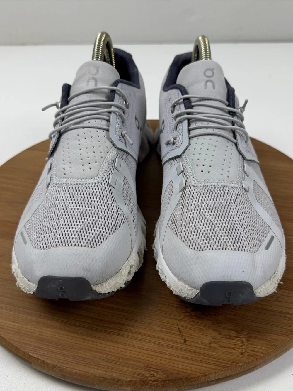 On Running Men's Cloud 5 Sneakers in Light Gray and White